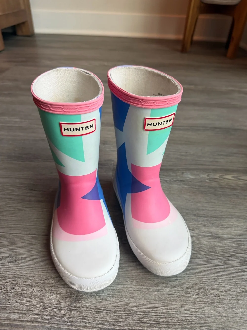 Hunter Kids Rain Boots in Pink, Blue, Mint & White